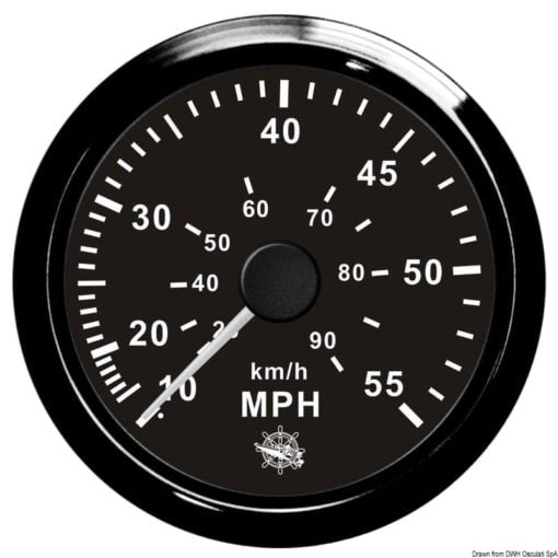 Pitot speedometer 0-35 MPH black/glossy - Artnr: 27.326.08 5