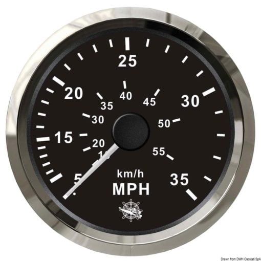 Pitot speedometer 0-65 MPH black/black - Artnr: 27.325.10 5