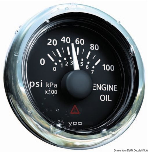 Oil pressure gauge 5 bar/80 psi white - Artnr: 27.491.01 9