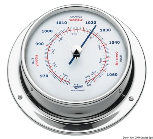 Barigo Sky Hygro-thermometer polished SS/white - Artnr: 28.987.01 7