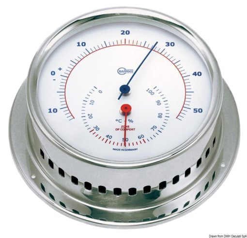 Barigo Sky Hygro-thermometer polished SS/white - Artnr: 28.987.01 3