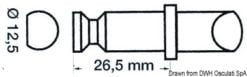 Plastic/brass rowlock 12x35mm - Artnr: 34.430.06 7