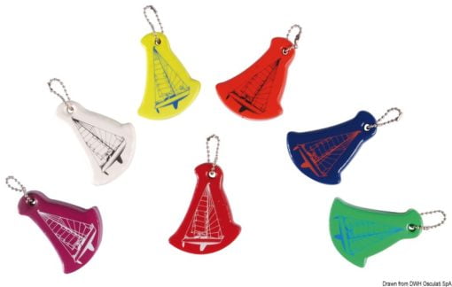 Key ring mod. sail boat mixed colours Packaging containing N. 10 assorted items - Artnr: 35.822.00 3
