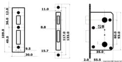 Contemporary pair of handles w/plates external right, internal right - Artnr: 38.129.17 5