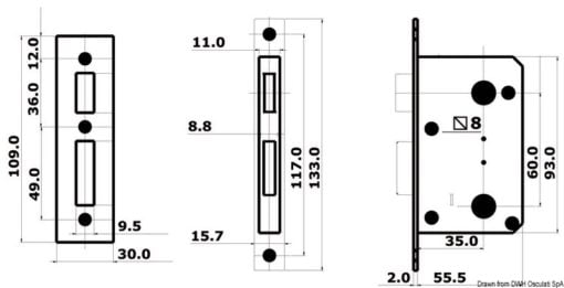 Contemporary pair of handles w/plates external right, internal right - Artnr: 38.129.17 4