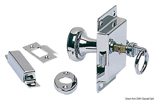 Toilet lock,chr.brass 95x57mm - Artnr: 38.227.10 3