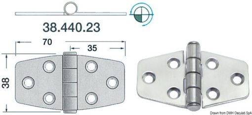 Standard hinge 70x38 - Artnr: 38.440.23 3