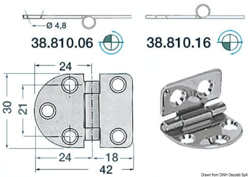 S.S hinge - Artnr: 38.810.16 3