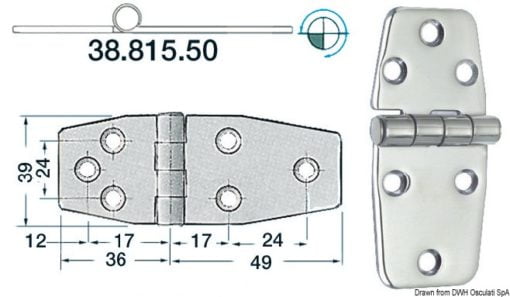 S.S hinge - Artnr: 38.815.50 3