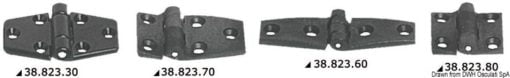 Black nylon hinge 38x38 mm - Artnr: 38.823.80 3