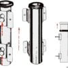 S.S wall rod holder 42mm - Artnr: 41.168.10 1