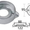 Aluminium collar anode for Sail Drive Ø 97 mm - Artnr: 43.529.10 2