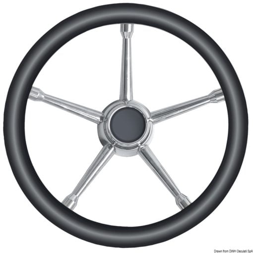 Steer.wheel A SS/teak 350mm - Artnr: 45.135.05 7