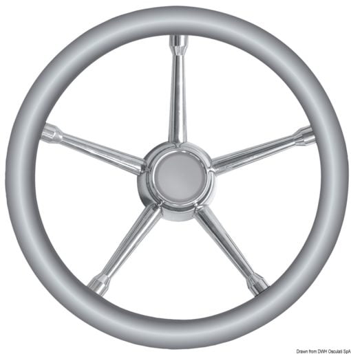 Steer.wheel A SS/teak 350mm - Artnr: 45.135.05 6