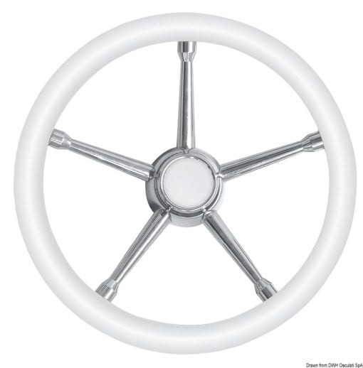Steer.wheel A SS/teak 350mm - Artnr: 45.135.05 5