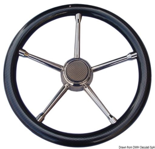Steer.wheel A SS/teak 350mm - Artnr: 45.135.05 4