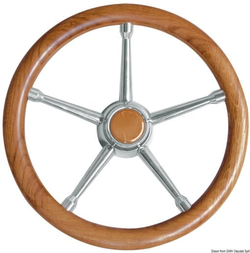 Steer.wheel A SS/teak 350mm - Artnr: 45.135.05 3
