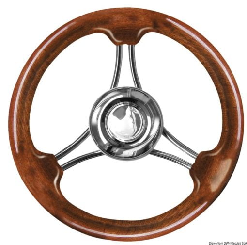 SS+mahogany steer.wheel 350mm - Artnr: 45.174.35 10