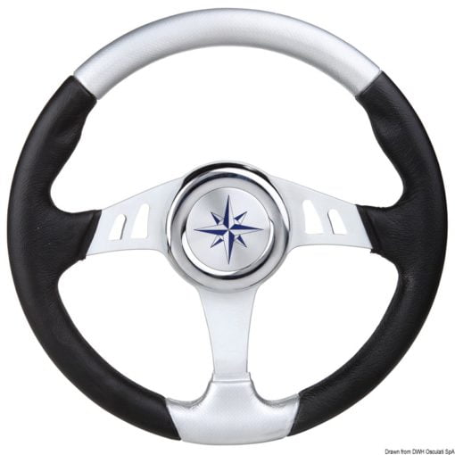 Steering wheel black/silver 350 mm - Artnr: 45.158.41 3