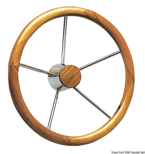 S.S/wood steering wheel 400mm - Artnr: 45.165.02 3