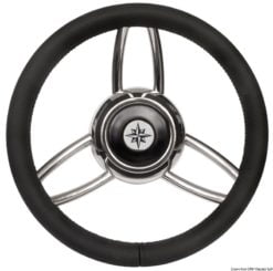 Blitz steering wheel w/polished mahogany outerring - Artnr: 45.169.05 14
