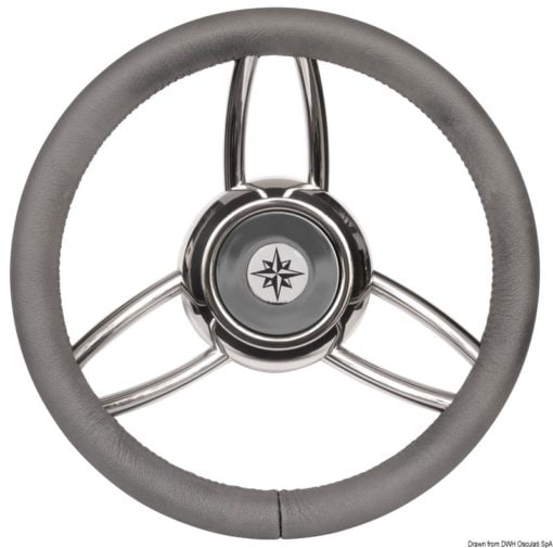 Blitz steering wheel w/polished mahogany outerring - Artnr: 45.169.05 7