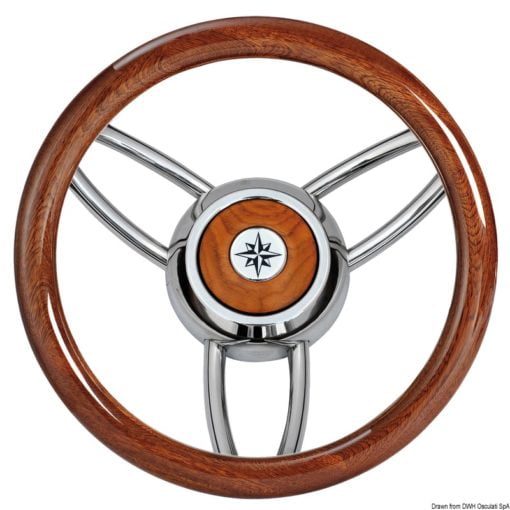 Blitz steering wheel w/matt teak outer ring - Artnr: 45.169.04 5