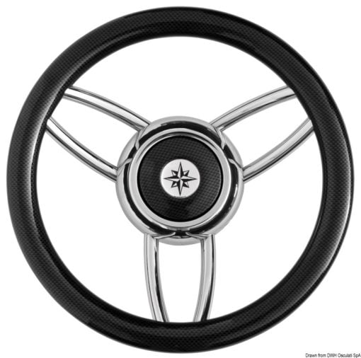 Blitz steering wheel w/polished mahogany outerring - Artnr: 45.169.05 4
