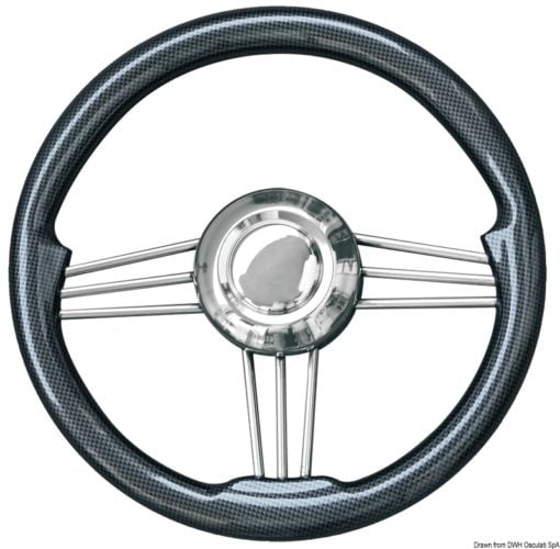 SS+carbon steer.wheel 350mm - Artnr: 45.175.35 3
