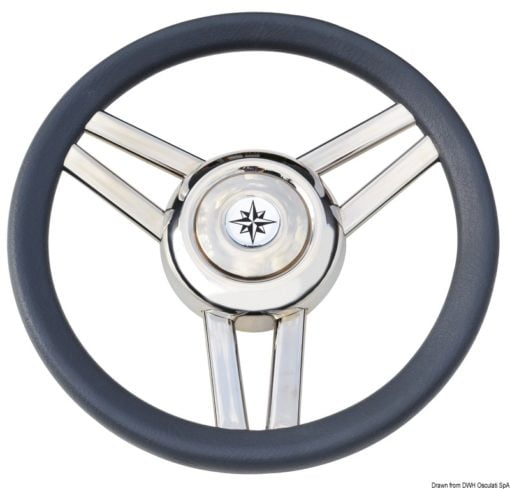Magnifico steering wheel 3-spoke Ø 350 mm teak - Artnr: 45.177.04 6