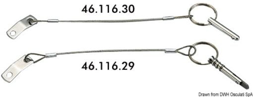 SS plate+cable,spring pin - Artnr: 46.116.29 3