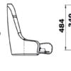 Padded seat w/H51 flip up RAL9010 - Artnr: 48.410.06 2