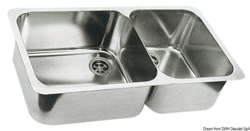 S.S double sink 600 x 320 mm - Artnr: 50.186.80 3
