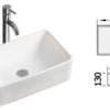 White ceramic sink 350 x 300 mm - Artnr: 50.189.10 1