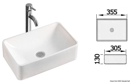 White ceramic sink 350 x 300 mm - Artnr: 50.189.10 3