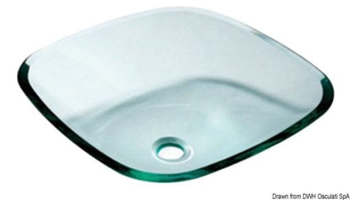 Glas square sink rounded edges 420 x 420 mm - Artnr: 50.189.33 3
