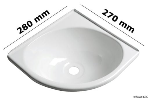 White ABS corner sink - Artnr: 50.270.47 3