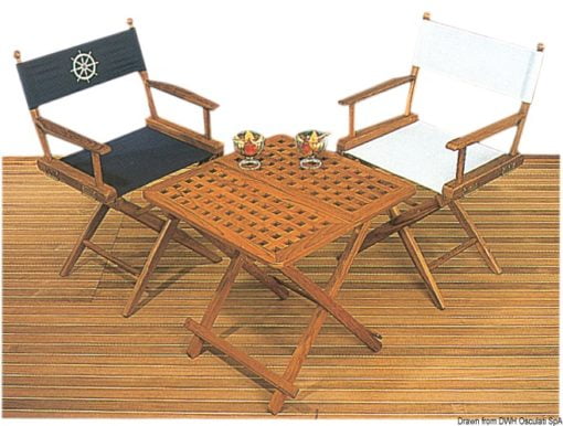 Teak fold. stool,padded fabric - Artnr: 71.336.50 3