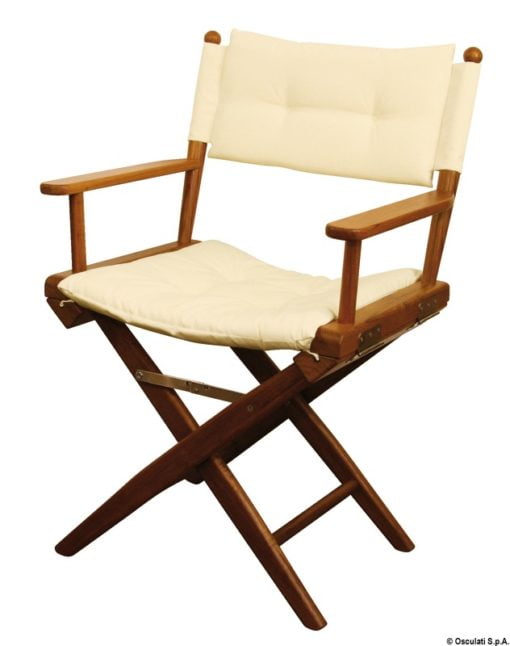Teak chair blue padded fabric - Artnr: 71.326.30 5