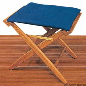 Teak fold. stool,padded fabric - Artnr: 71.336.50 7