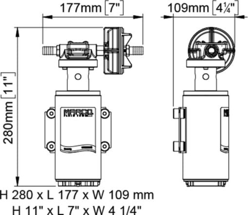 Marco UP10-XA Pump for weed killers 18 l/min - s.s. AISI 316 L - FKM (Viton) seal (12 Volt) - Artnr: 16440312 4