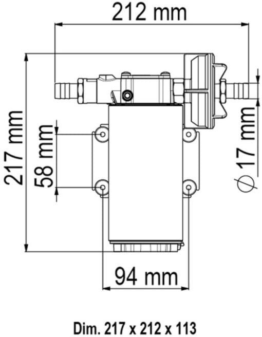 Marco UP12-PV PTFE Gear pump with check valve 36 l/min (24 Volt) - Artnr: 16430413 6