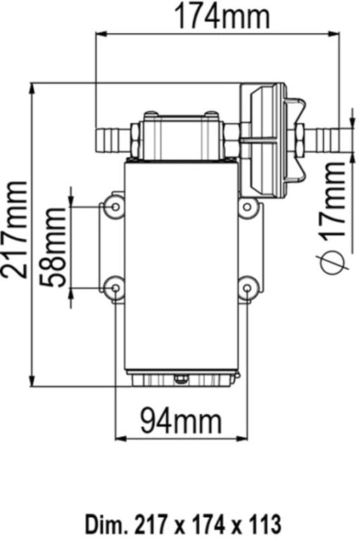 Marco UP12-P PTFE Gear pump 36 l/min (12 Volt) - Artnr: 16430212 6