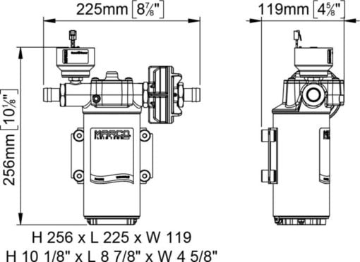 Marco UP14/E-BR 12/24V bronze gear pump with electronic pressure sensor 46 l/min - Artnr: 16476015 7