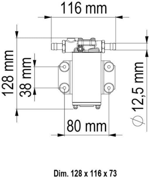 Marco UP2-PV PTFE Gear pump with check valve 10 l/min (12 Volt) - Artnr: 16420412 6