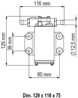Marco UP2-P PTFE Gear pump 10 l/min (12 Volt) - Artnr: 16420212 7