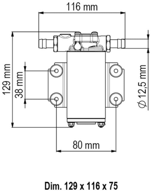 Marco UP2-P PTFE Gear pump 10 l/min (12 Volt) - Artnr: 16420212 4