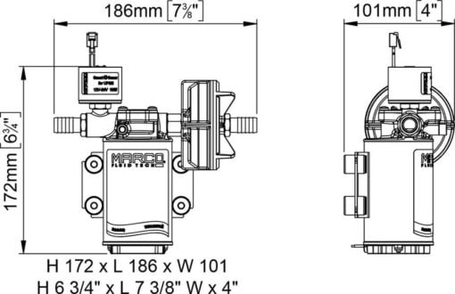 Marco UP3/E-BR 12/24V bronze gear pump with electronic pressure sensor 15 l/min - Artnr: 16471015 8