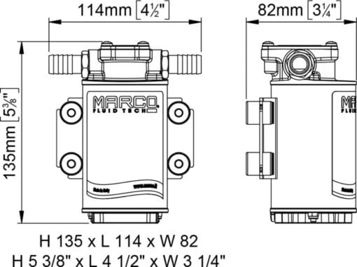 Marco UP3-RK Reversible pump kit with panel 15 l/min (12-24 Volt) - Artnr: 16400515 5