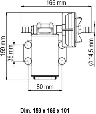 Marco UP3 Bronze gear pump 15 l/min (24 Volt) - Artnr: 16400013 9